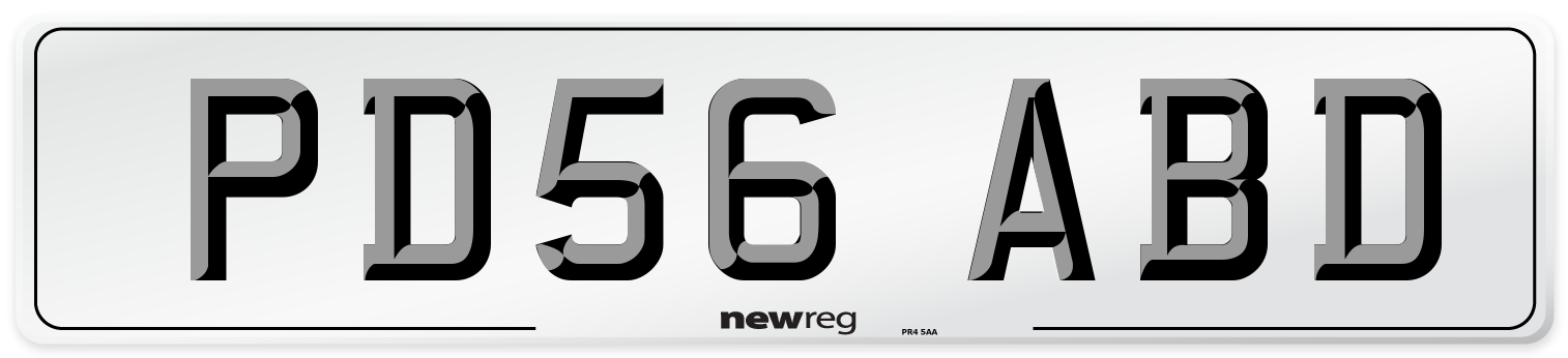 PD56 ABD Number Plate from New Reg